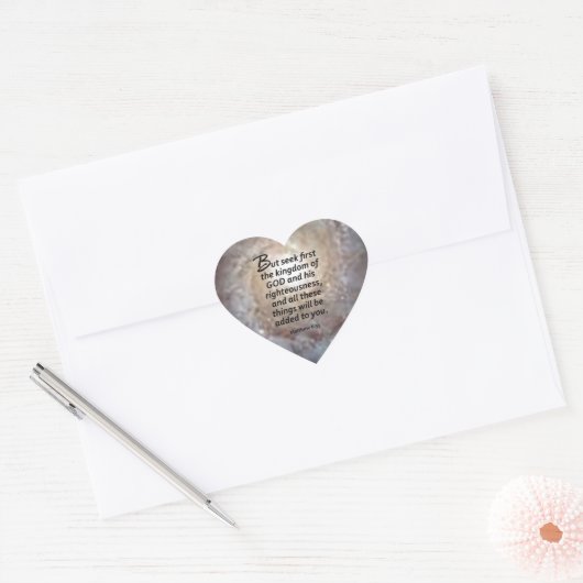 Matthew 6:33 Herz-Aufkleber (Umschlag)