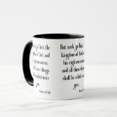 Matthew 6:33 KJV Bibelverse Zwei-Tone Tasse (Vorderseite Links)