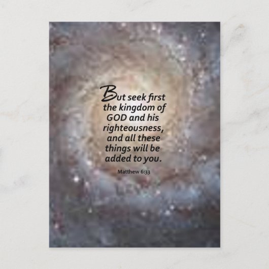 Matthew 6:33 postkarte (Vorderseite)