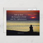 Matthew 6:33 Seek Erster Reich Gottes Ozean Postkarte (Vorne/Hinten)