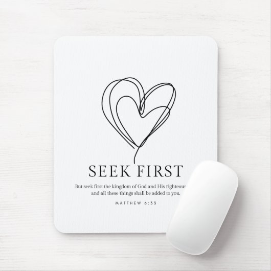 Matthew 6:33 Seek Erstes das Königreich Gottes Mousepad (Mit Mouse)