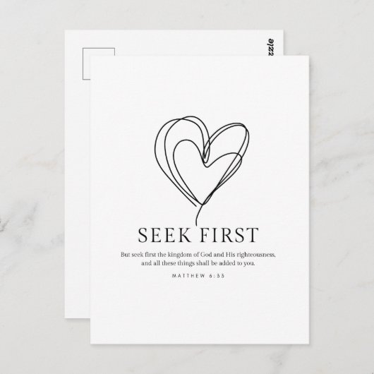Matthew 6:33 Seek Erstes das Königreich Gottes Postkarte (Vorne/Hinten)