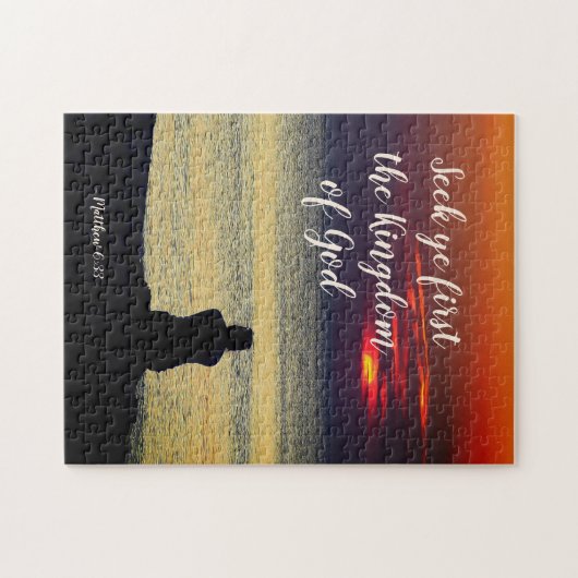 Matthew 6:33 Seek Ye Erster das Reich Gottes Puzzle (Horizontal)