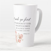 Matthew 6:33 Seek Ye First Floral Scripture Milchtasse (Rechte Ecke)