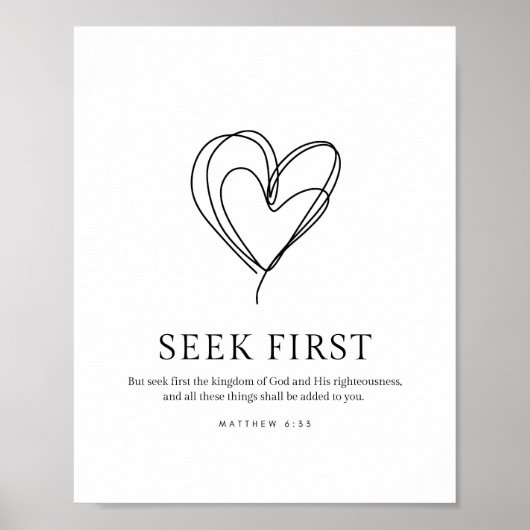 Matthew 6:33 Seek zuerst das Königreich Gottes Poster (Vorne)