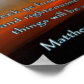 Matthew 6:33 Sunset Crosses Poster (Ecke)