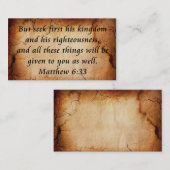 Matthew 6:33 Visitenkarte (Vorne/Hinten)