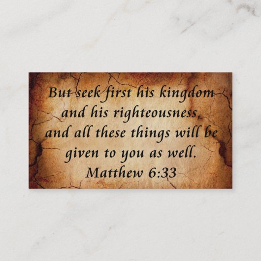 Matthew 6:33 Visitenkarte (Vorderseite)