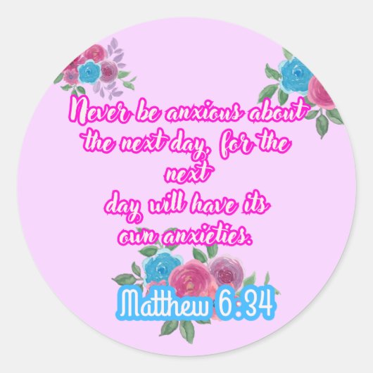 Matthew 6:34 Aufkleber | Zeugen Jehovas (Vorderseite)