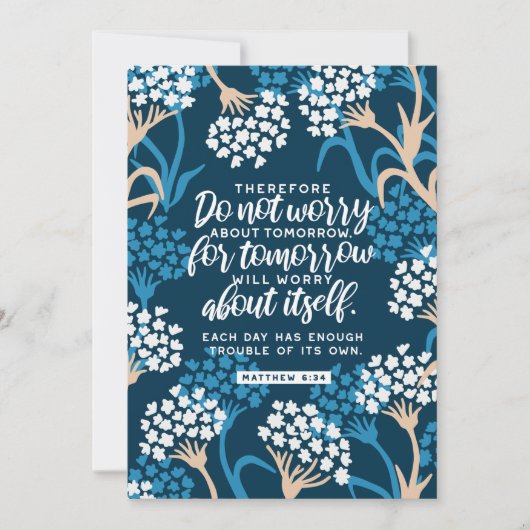 Matthew 6:34 Bibelverse Feiertagskarte (Vorderseite)