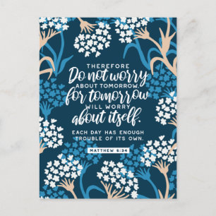 Matthew 6:34 Bibelverse Postkarte