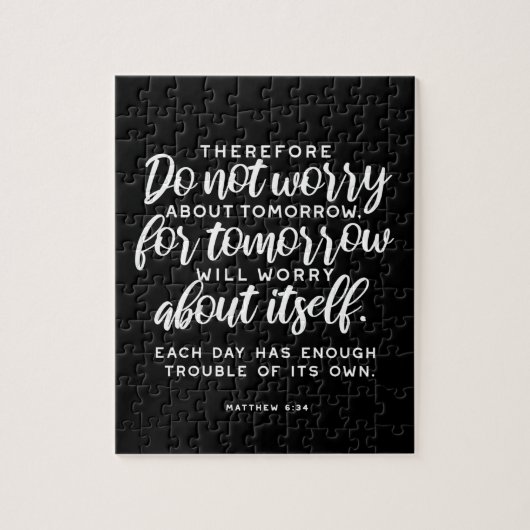 Matthew 6:34 Bibelverse Puzzle (Vertikal)