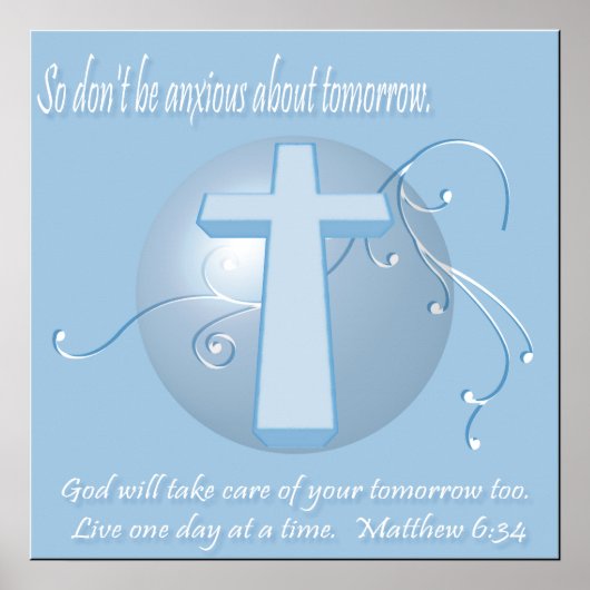 Matthew 6:34 Bible Verse Poster (Vorne)