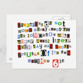 Matthew 6:34 postkarte (Vorne/Hinten)