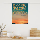 Matthew 6:34 Sonnenuntergang Poster (Küche)