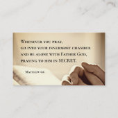 Matthew 6:6 Wenn du Christliche Verse betest Visitenkarte (Vorderseite)