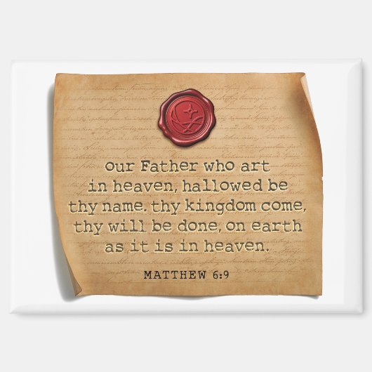 Matthew 6:9 Küchenmagnet Wohnaccessoire Magnet (Vorderseite)