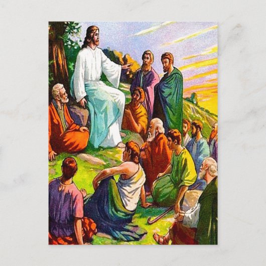 Matthew 6 Jesus lehrt seine Anhänger Postkarte (Vorderseite)