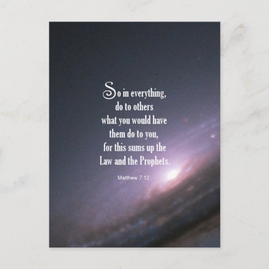 Matthew 7:12 postkarte (Vorderseite)