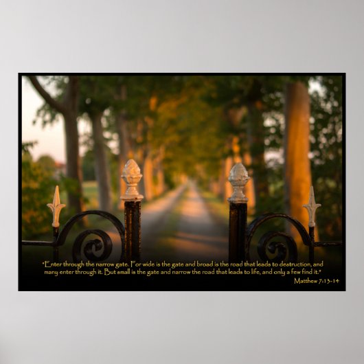 Matthew 7:13-14 Christlich Bibelverse-Poster Poster (Vorne)