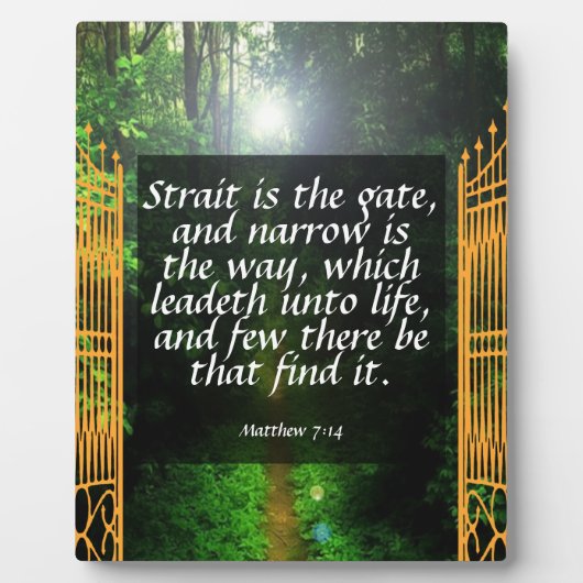 Matthew 7:14 fotoplatte (Vorderseite)