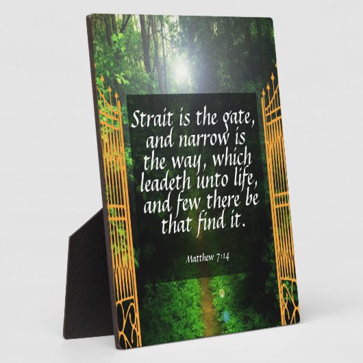 Matthew 7:14 fotoplatte (Seite)