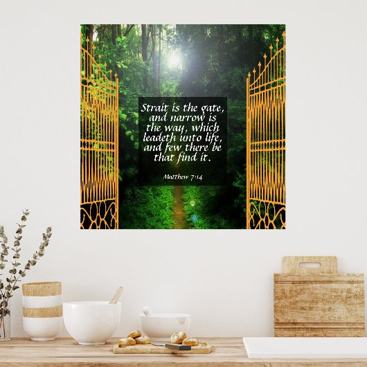 Matthew 7:14 poster (Küche)