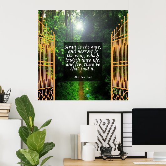 Matthew 7:14 poster (Heimbüro)