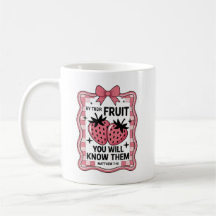 Matthew 7:16 – "An ihren Früchten" Vintage-Etikett Kaffeetasse