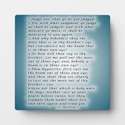 Matthew 7:1-6 fotoplatte (Vorderseite)