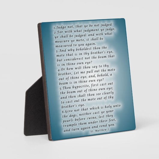Matthew 7:1-6 fotoplatte (Vorderseite)