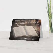 Matthew 7:24-25 Gebaut sein Haus auf dem Felsen, B