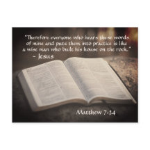 Matthew 7:24-25 Gebaut sein Haus auf dem Felsen, B
