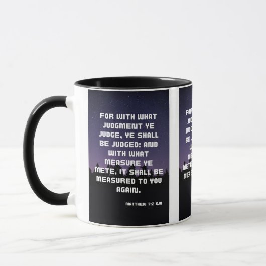 Matthew 7:2 KJV Bible Verse Pic Zwei-Tone-Tasse Tasse (Links)