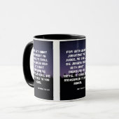Matthew 7:2 KJV Bible Verse Pic Zwei-Tone-Tasse Tasse (Vorderseite Links)
