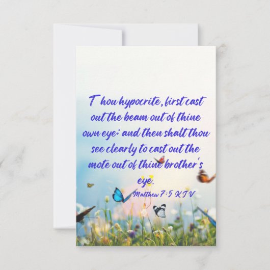 Matthew 7:5 KJV Bible Verse Pic Flat Gruß Karte (Vorderseite)
