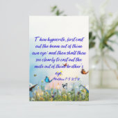 Matthew 7:5 KJV Bible Verse Pic Flat Gruß Karte (Stehend Vorderseite)