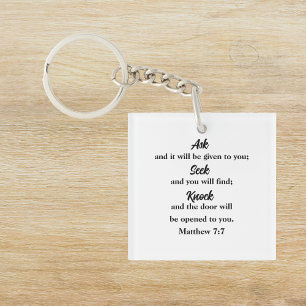 Matthew 7:7 Bibelverse Christlich Schlüsselanhänger