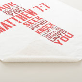 Matthew 7:7 Bibelverse Cross Sherpa Blanket Sherpadecke (3/4)