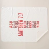 Matthew 7:7 Bibelverse Cross Sherpa Blanket Sherpadecke (Vorderseite (Horizontal))