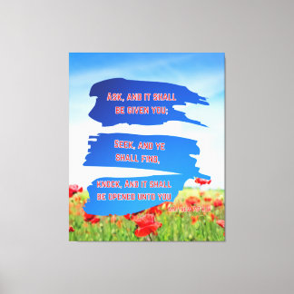 Matthew 7:7 Bibelverse KJV Pic Wall Art Leinwanddruck