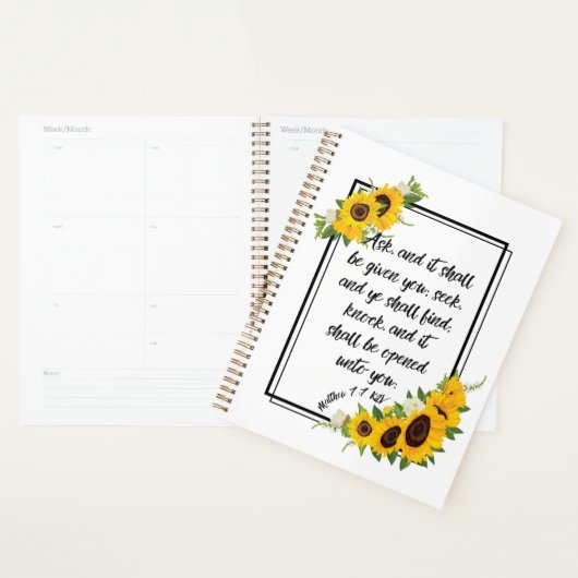 Matthew 7:7 Bible Verse Calendar Planner Planer (Anzeige)