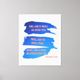 Matthew 7:7 Bible Verse KJV Wall Art Leinwanddruck
