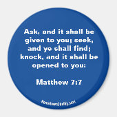Matthew 7:7 Bible Verse Magnet (Vorne)
