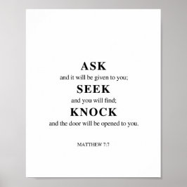 Matthew 7:7 Frag Seek Knock Poster