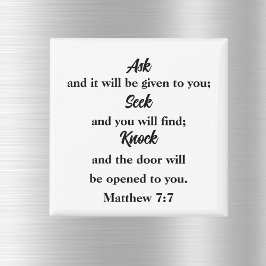 Matthew 7:7 Fragen Seek Knock Bible Verse Magnet