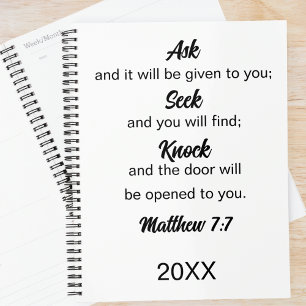 Matthew 7:7 Fragen Seek Knock Bible Verse Planer