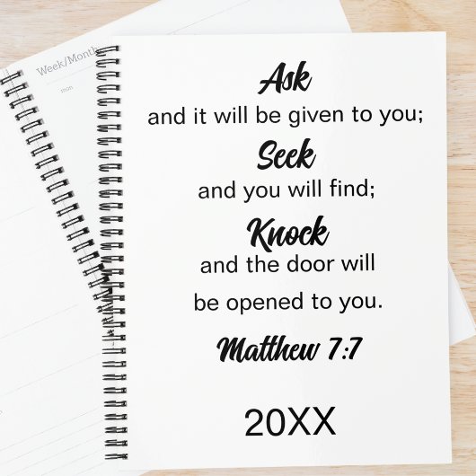 Matthew 7:7 Fragen Seek Knock Bible Verse Planer