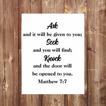 Matthew 7:7 Fragen Seek Knock Bible Verse