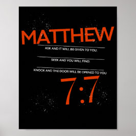 Matthew 7:7 Gefragt, Seek, Knock Scripture Art Poster